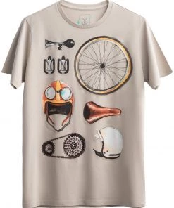 KAFT OLD BIKER T Shirt Print Bone Herren