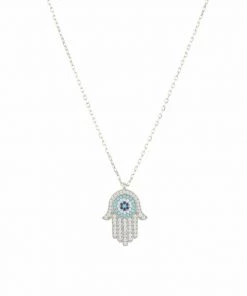 Latelita Damen HAMSA HAND WITH EVIL EYE Halskette Silver Blue -KAFT-Laden 41853c69a0eb499d84bf78a15514efec