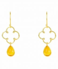 Latelita OPEN CLOVER GEMSTONE DROP CITRINE Ohrringe Yellow Damen -KAFT-Laden 4ace1d2d55fa42bba95b11b929b7f5b4