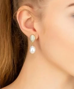 Latelita BAROQUE PEARL Ohrringe White/gold Damen