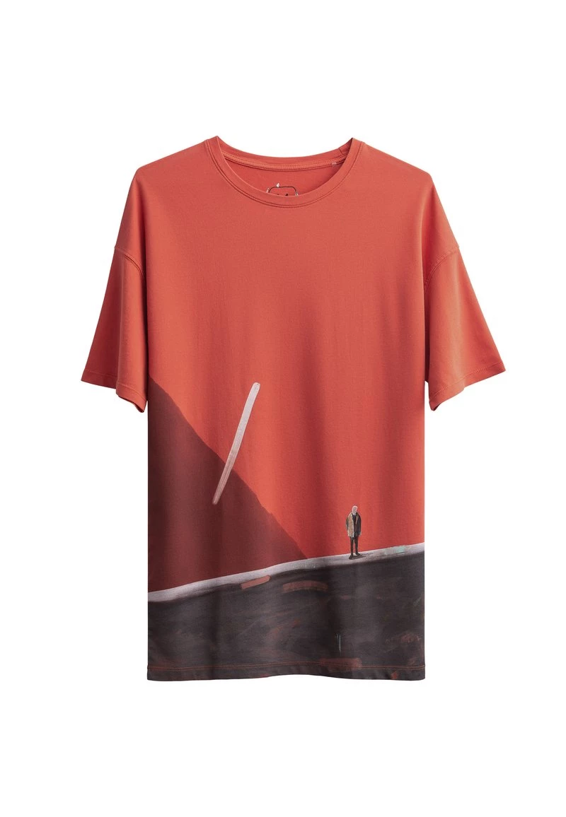 KAFT Herren ROUTEN OVERSIZE T Shirt Print Coral 3 KAFT Herren ROUTEN OVERSIZE T Shirt Print Coral