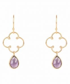 Latelita Damen OPEN CLOVER GEMSTONE Ohrringe Purple -KAFT-Laden 67f9935ca2f64e9997229797341e0a14