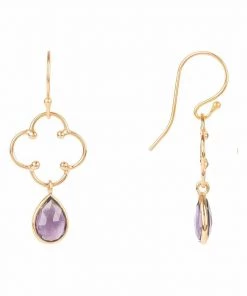 Latelita Damen OPEN CLOVER GEMSTONE Ohrringe Purple -KAFT-Laden 9673abf9b7b9459e964848f0ccdce8ca