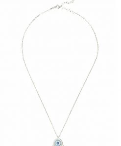 Latelita Damen HAMSA HAND WITH EVIL EYE Halskette Silver Blue -KAFT-Laden a8ee98947f10432582c59217e3193cf2