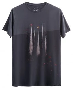 KAFT Herren FLYING LOW T Shirt Print Grey