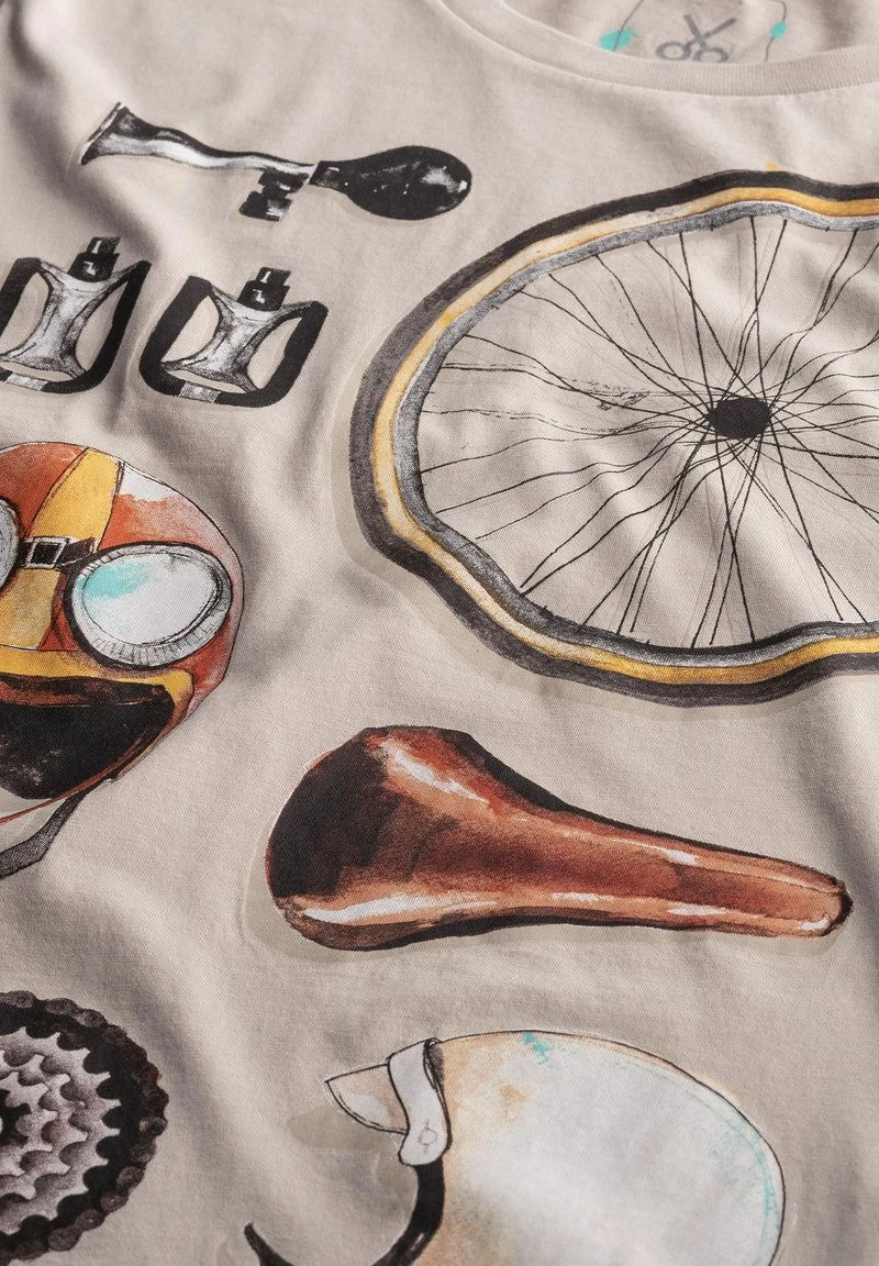 KAFT OLD BIKER T Shirt Print Bone Damen 4 KAFT OLD BIKER T Shirt Print Bone Damen – Bild 2