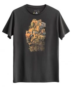 KAFT DESIGN PRINTED CREW NECK REGULAR FIT T Shirt Print Asphalt Herren