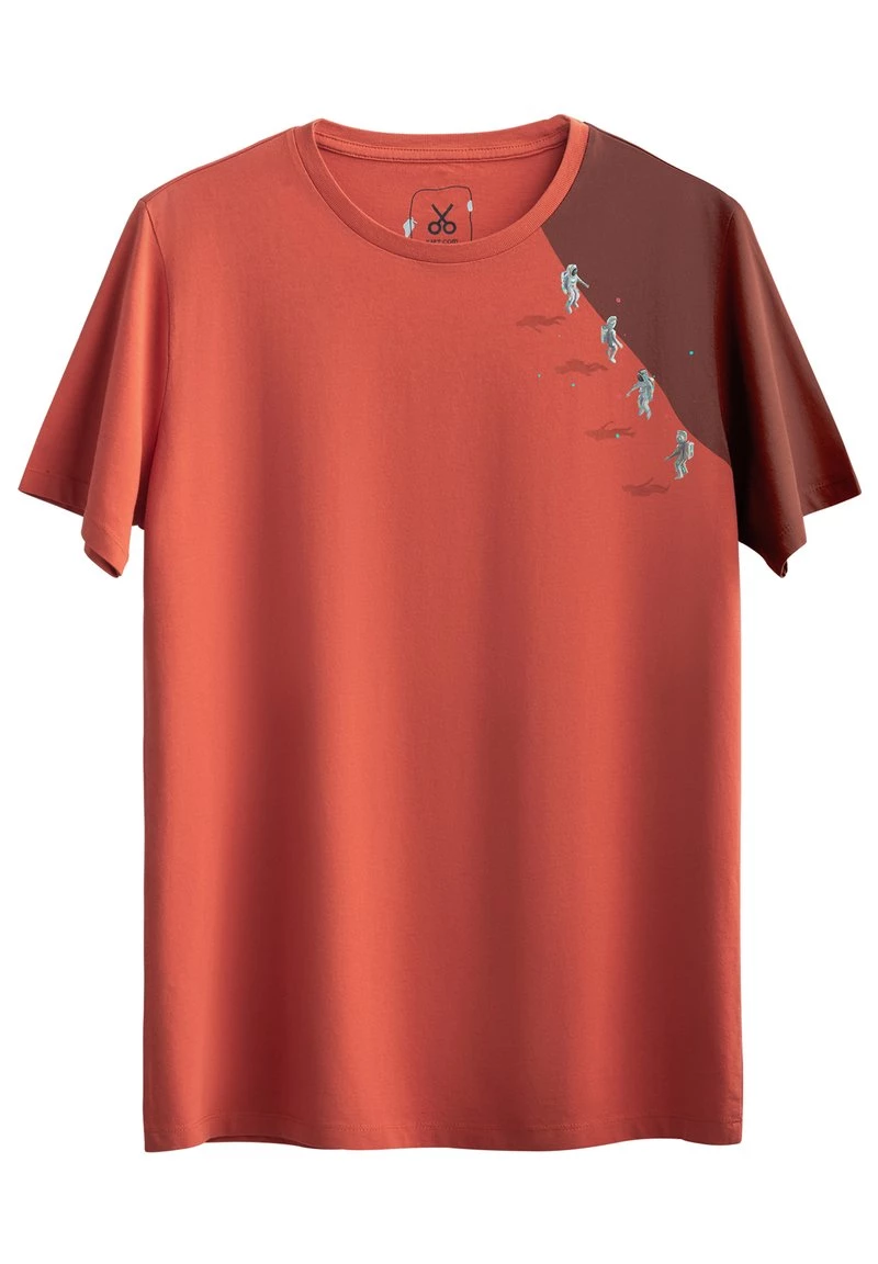 KAFT Herren RUVAG T Shirt Print Coral 3 KAFT Herren RUVAG T Shirt Print Coral