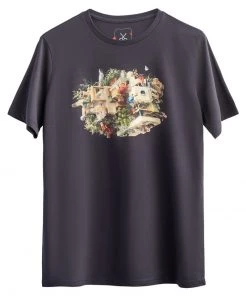 KAFT Herren TOGETHER ALONE T Shirt Print Plum