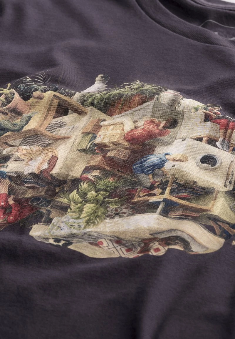 KAFT Herren TOGETHER ALONE T Shirt Print Plum 4 KAFT Herren TOGETHER ALONE T Shirt Print Plum – Bild 2